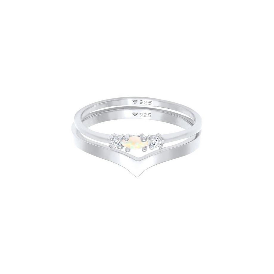 Elli  Ring 2Er Set Opal Zirkonia 
