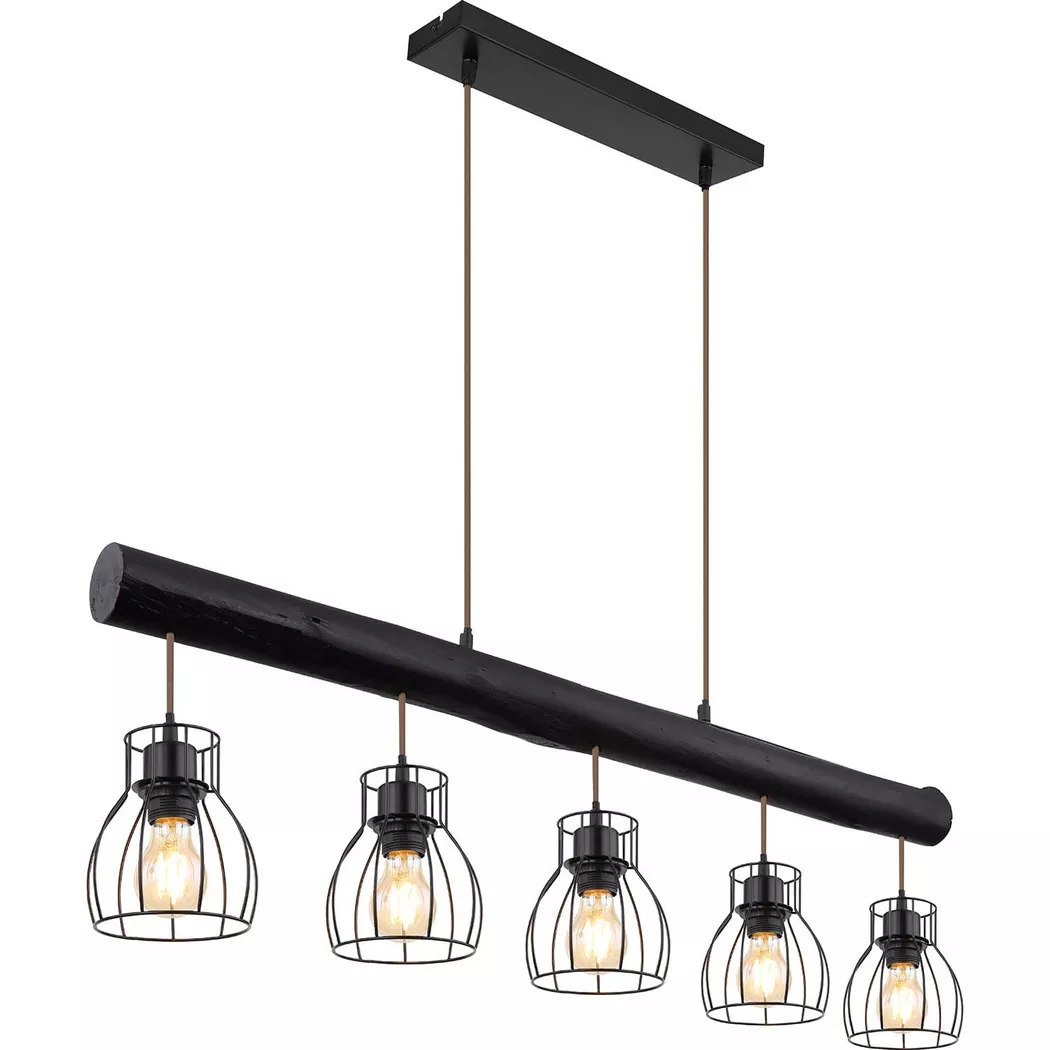 mutoni – Hängeleuchte Mina Metall matt 5xE27, One Size, Schwarz