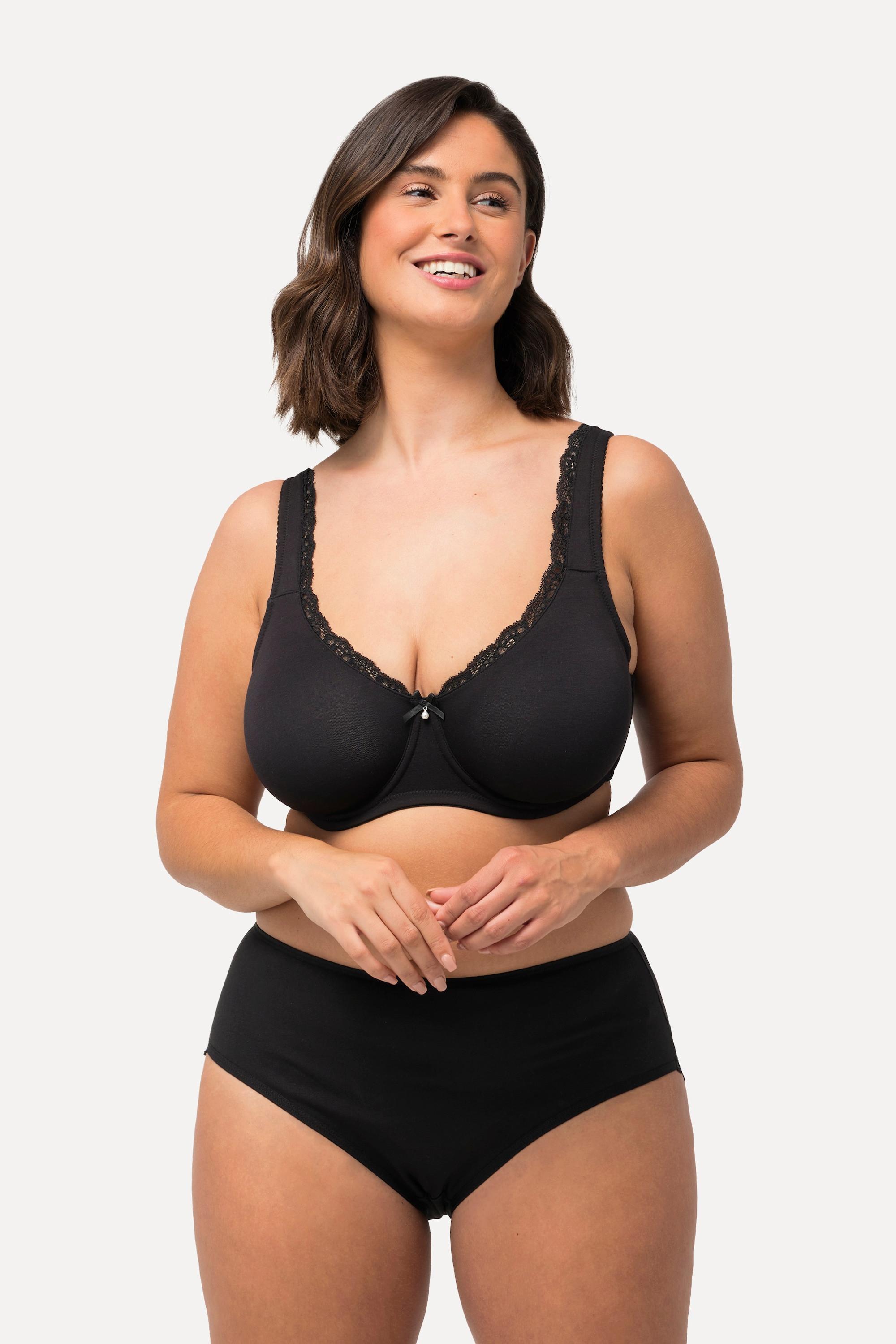 Ulla Popken  Soutien-gorge à armatures, liserés en dentelle - bonnet C-D 