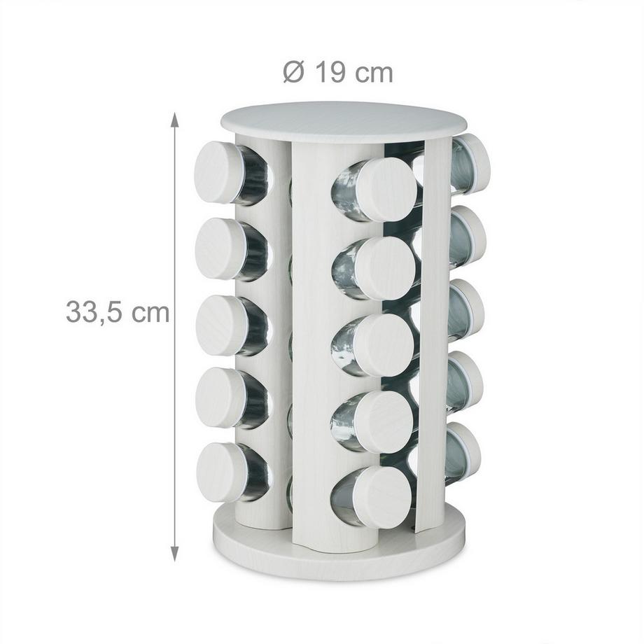 B2X  Weißes Gewürzkarussell in Holzoptik 