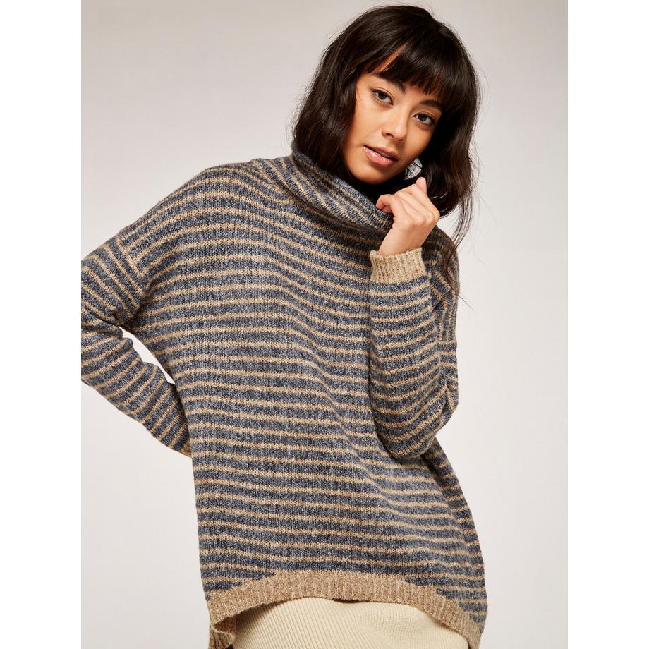 APRICOT Maglione a Collo Alto a Righe  