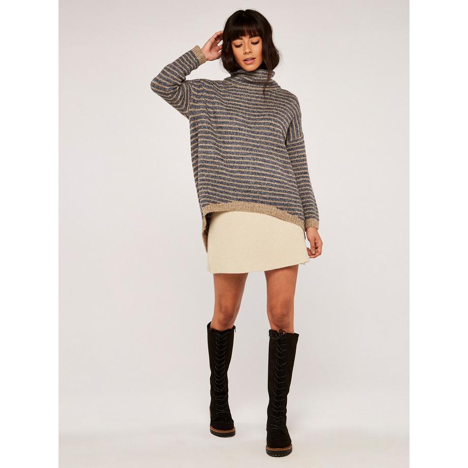 APRICOT Maglione a Collo Alto a Righe  