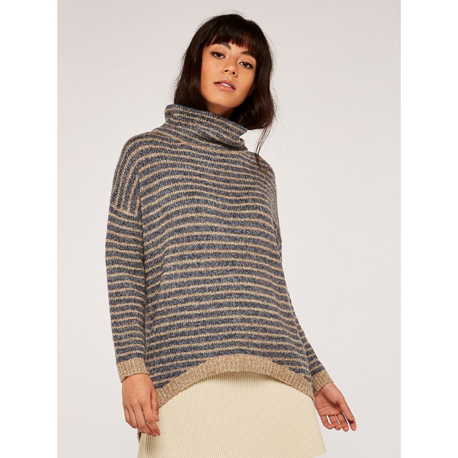 APRICOT Maglione a Collo Alto a Righe  
