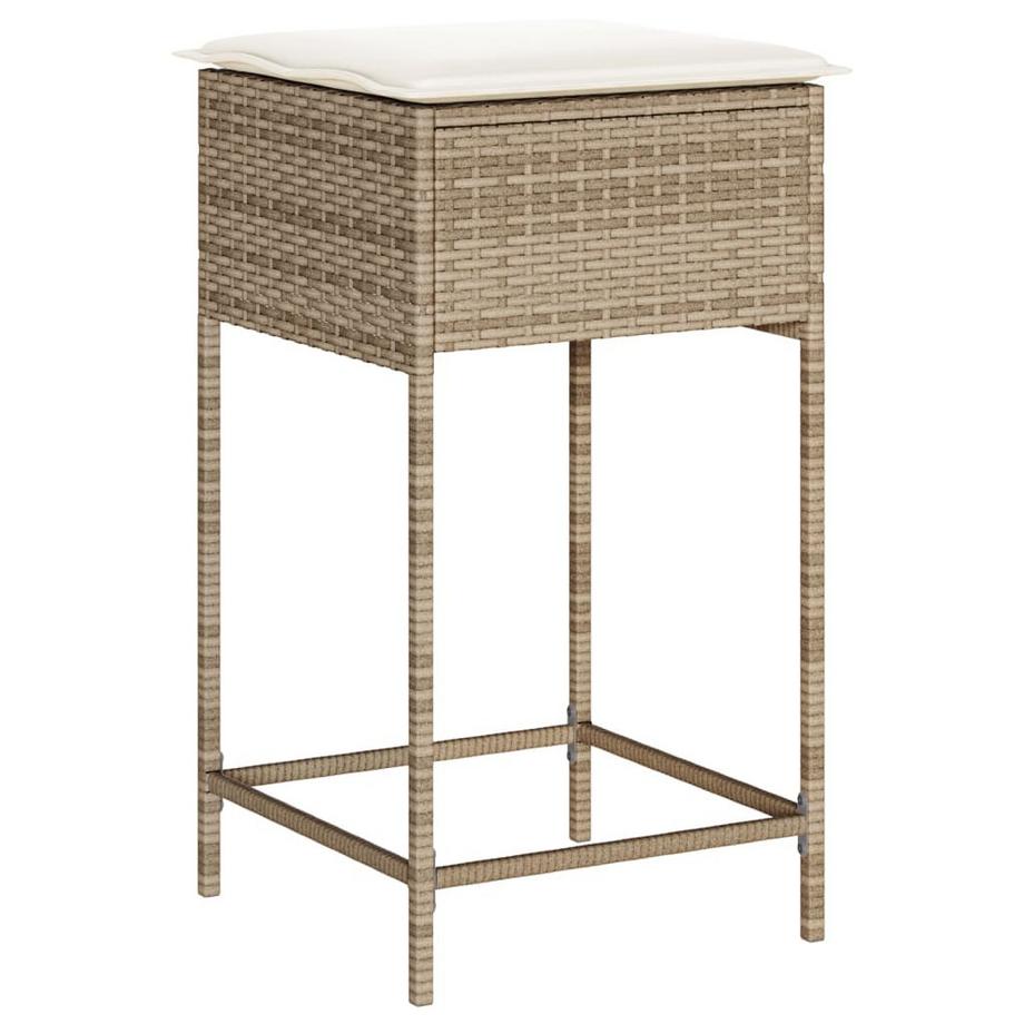 VidaXL Tabouret de bar de jardin rotin synthétique  