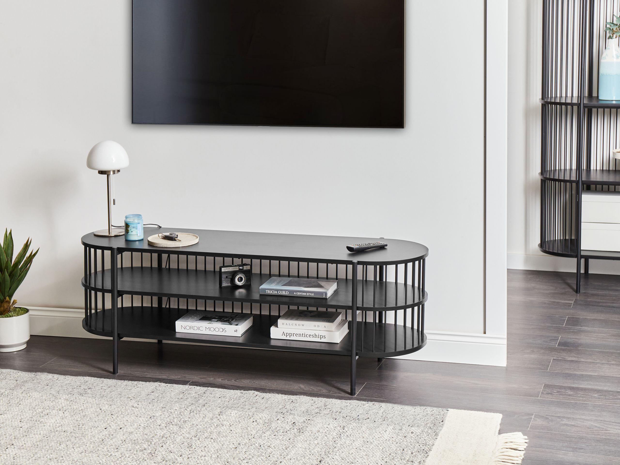 Beliani Meuble TV en MDF Rétro BIRSON  