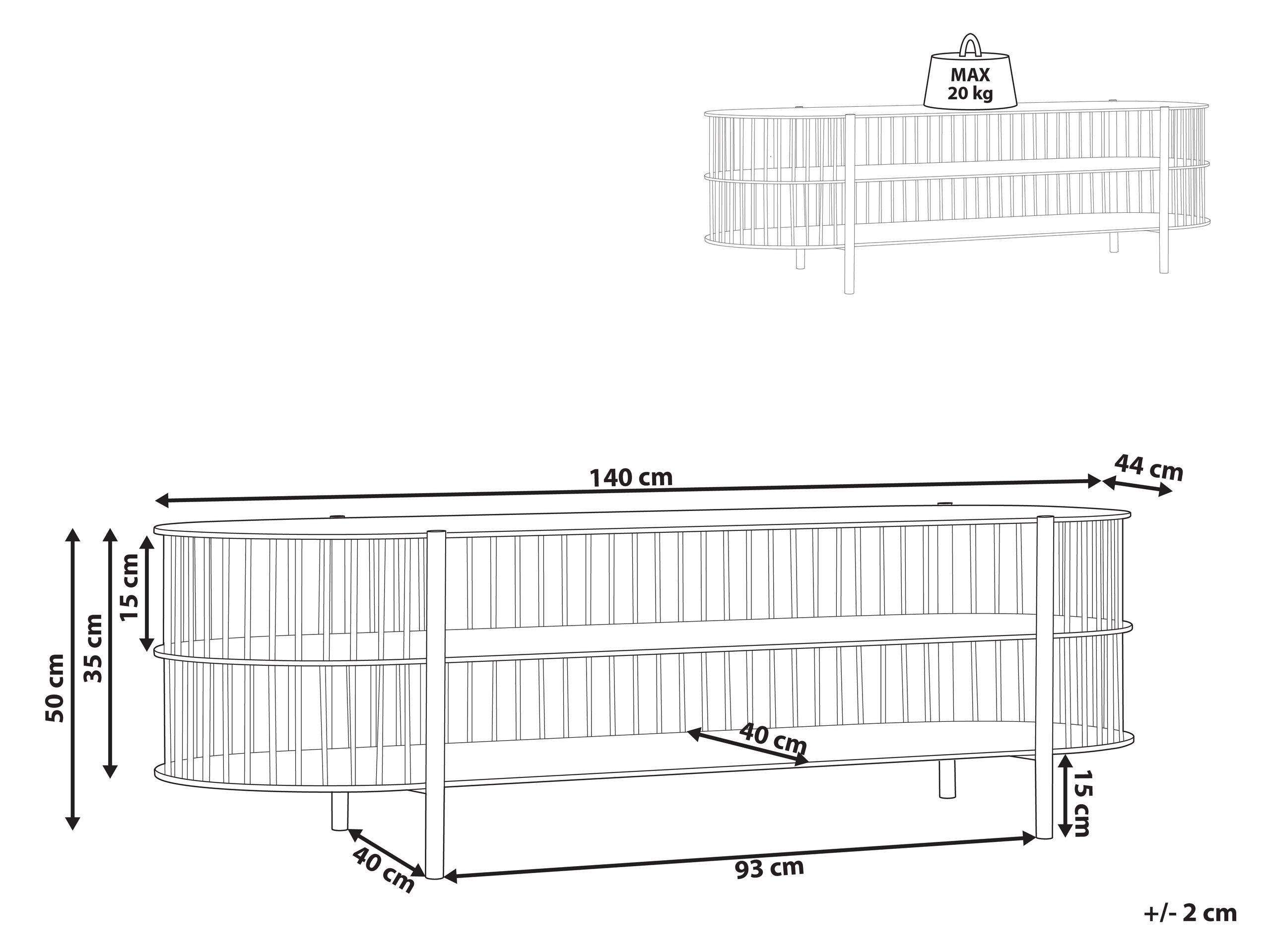 Beliani Meuble TV en MDF Rétro BIRSON  