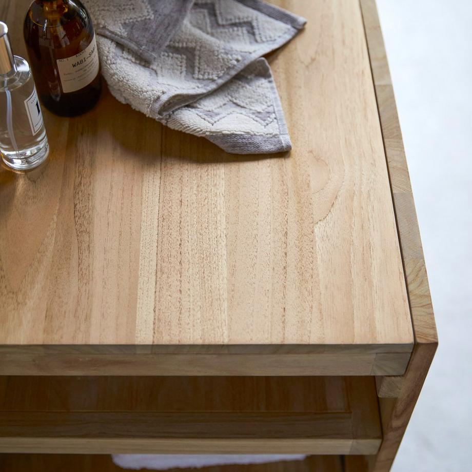 Tikamoon Waschtischunterschrank aus massivem Teakholz 90 cm Typo  