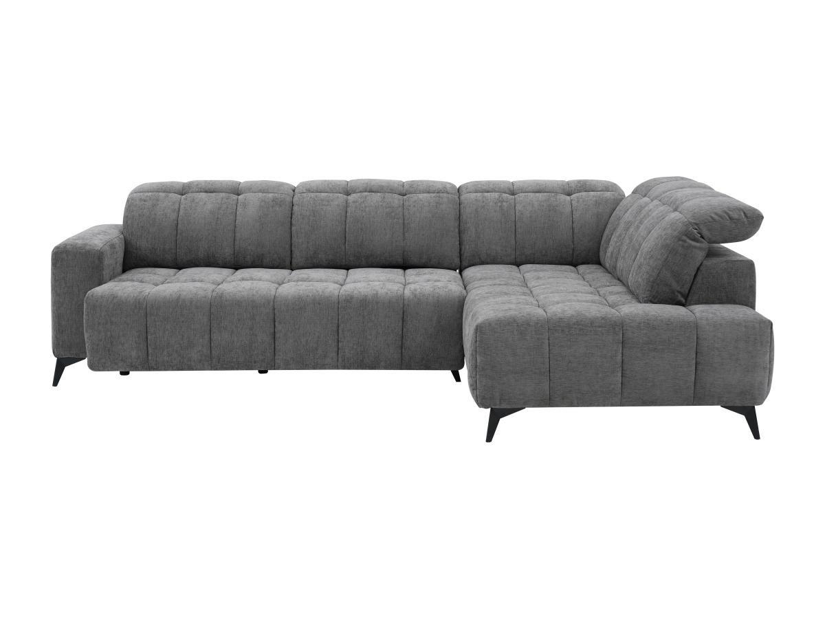 Vente-unique Eckrelaxsofa elektrisch - Ecke rechts - mit ausziehbarer Sitzfläche - Stoff - Anthrazit - LAMPARO  