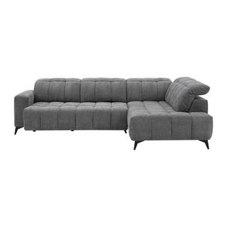 Vente-unique Eckrelaxsofa elektrisch - Ecke rechts - mit ausziehbarer Sitzfläche - Stoff - Anthrazit - LAMPARO  