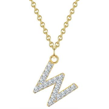 Femme Collier en argent Lettre W