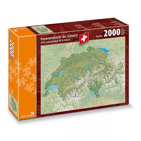 Carta.Media  Puzzle Panoramakarte der Schweiz (2000Teile) 
