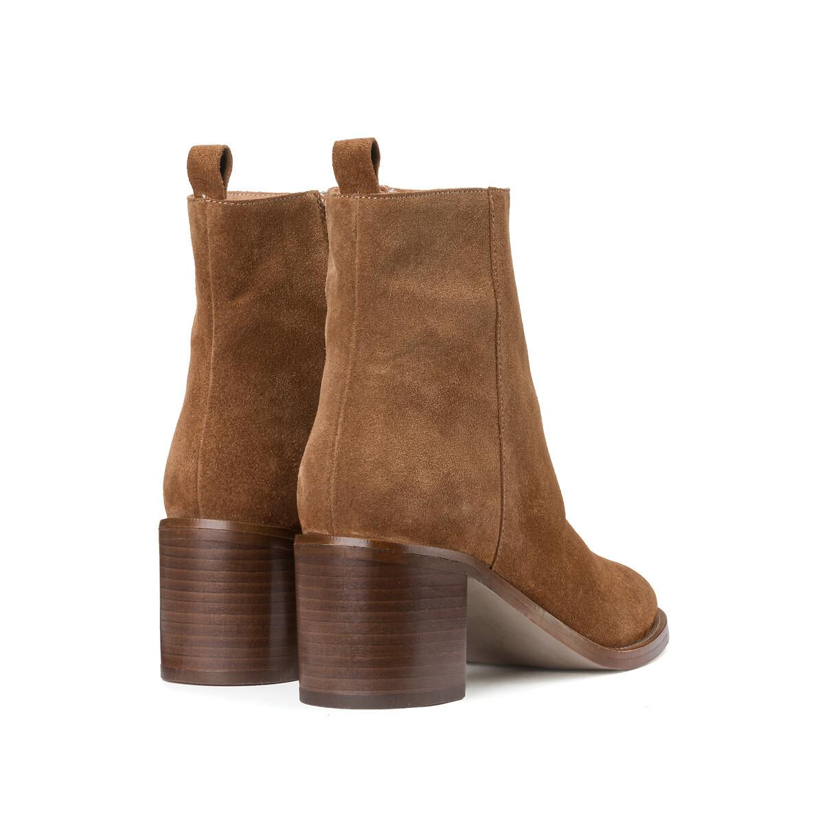 La Redoute Collections  Boots à talon en cuir suédé 