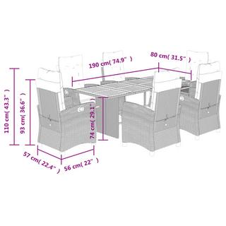 VidaXL Garten essgruppe poly-rattan  