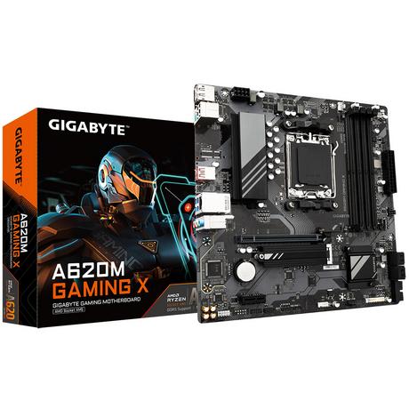 Gigabyte  A620M GAMING X Scheda Madre - Supporta CPU AMD Ryzen 8000, 8+2+1 Fasi VRM Digitale, fino a 8000MHz DDR5 (OC), 1xPCIe 4.0 M.2, GbE LAN, USB 3.2 Gen 2 