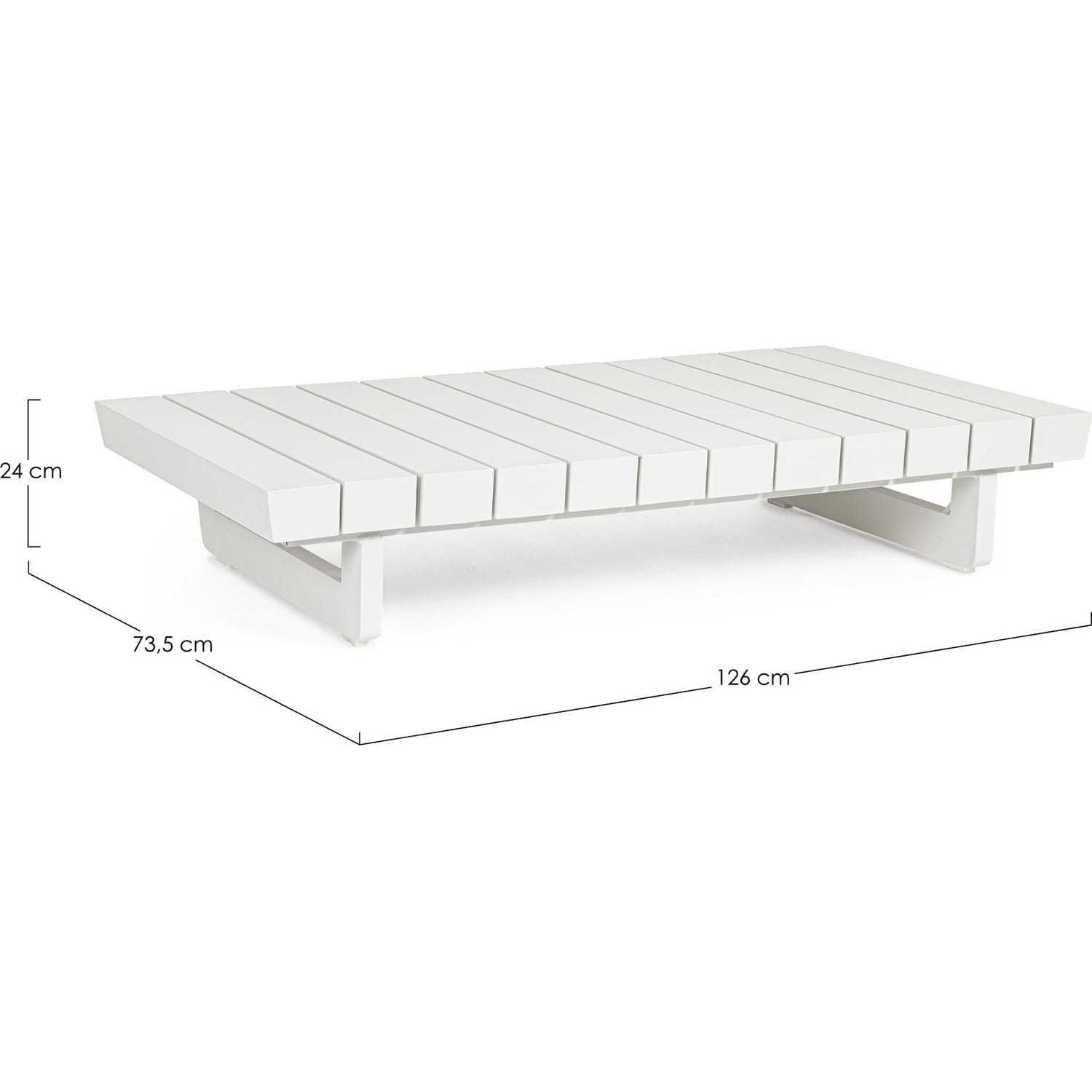 mutoni Tavolino da giardino Infinity bianco 126x73  