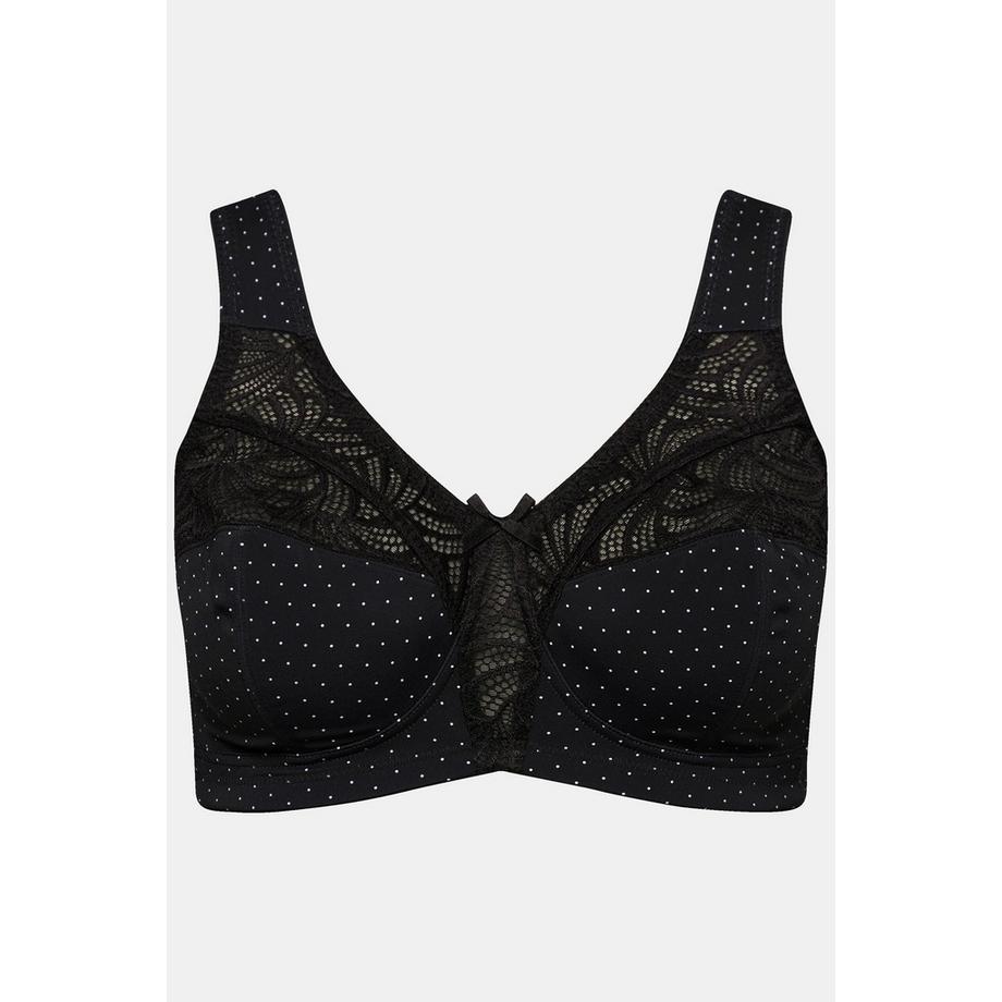 Ulla Popken Soutien-gorge de maintien Pois Dentelle sans Armatures Bonnets C-F  