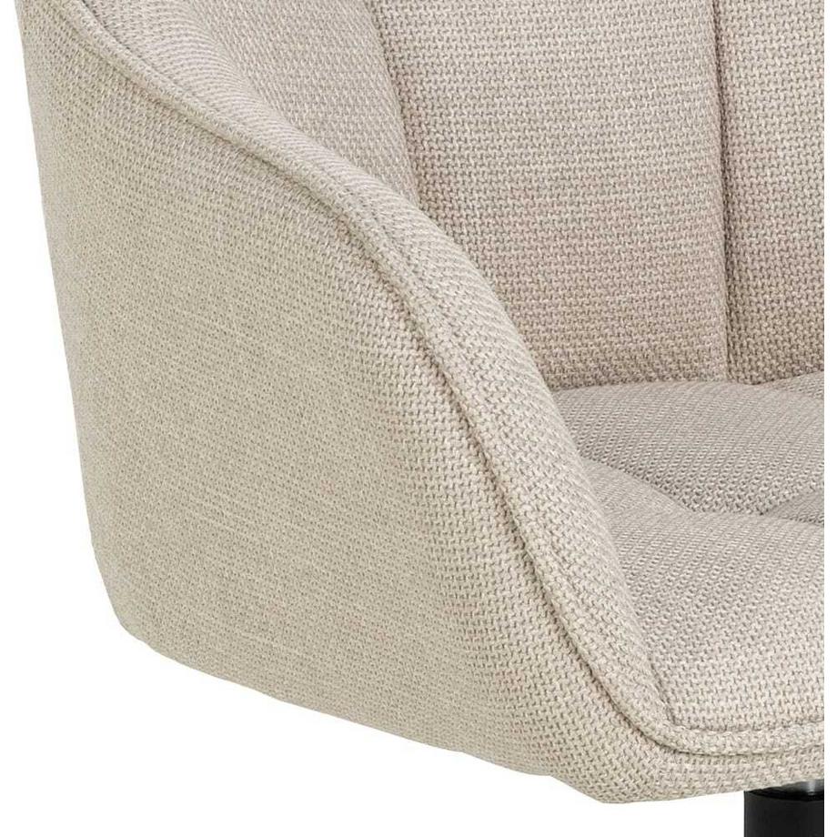 mutoni Chaise de salle à manger avec accoudoirs Breana beige pivotante  