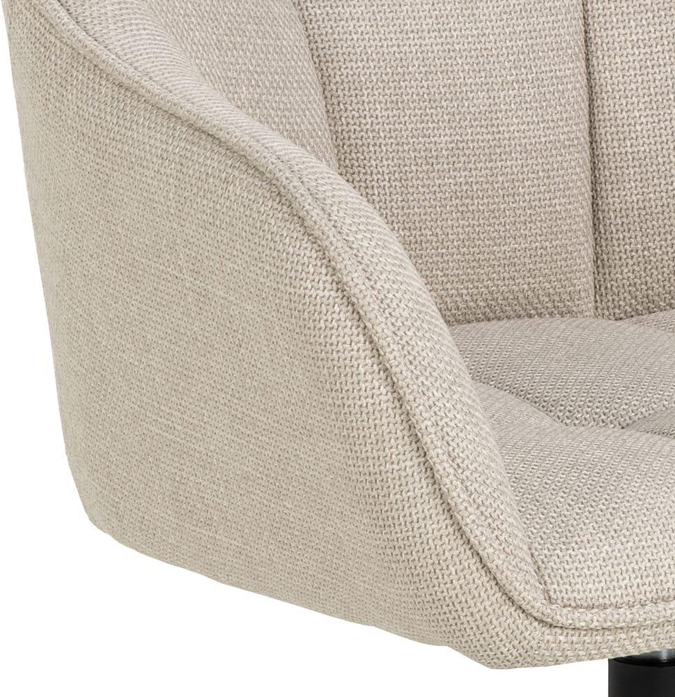 mutoni Chaise de salle à manger avec accoudoirs Breana beige pivotant  