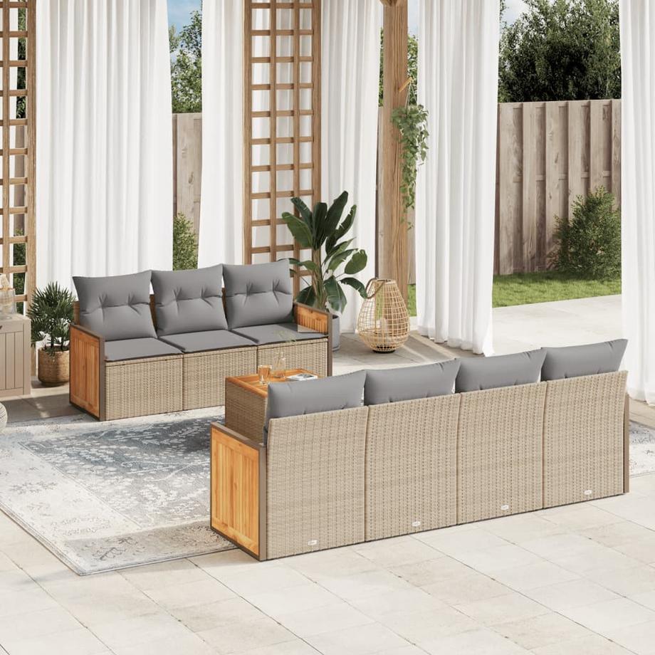 VidaXL set divano da giardino Polirattan  