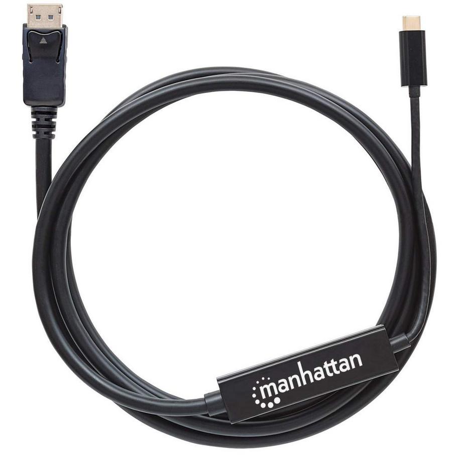 Manhattan  Manhattan USB-C auf DisplayPort-Adapterkabel, Konvertiert das Alternate-Mode-Signal in ein DisplayPort 4K-Ausgangssignal, 2 m, 