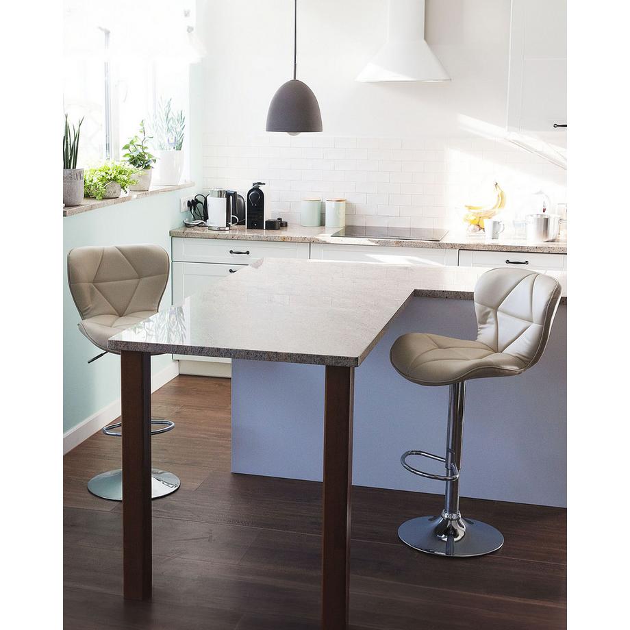 Beliani Set mit 2 Barstühlen aus Kunstleder Modern VALETTA  