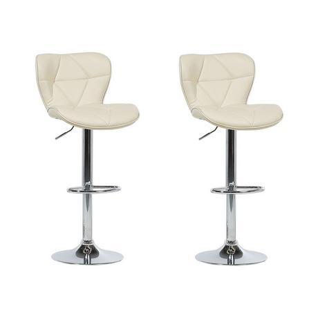 Beliani Lot de 2 tabourets de bar en Cuir PU Moderne VALETTA  