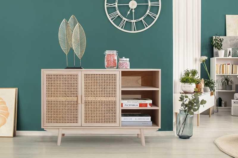 mutoni Credenza in vimini rattan 100x36x65 naturale  