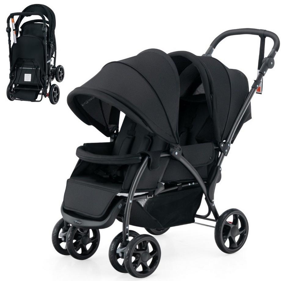 Northix  Poussette double, sièges réglables 