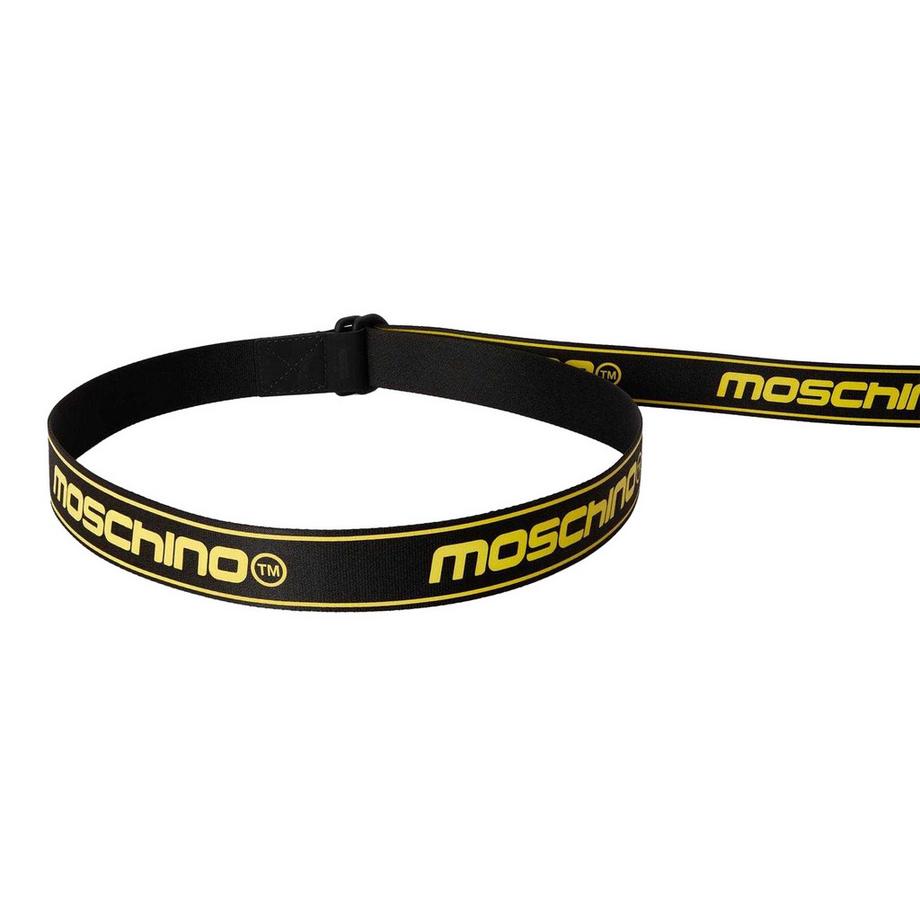 MOSCHINO Logo Ripetuto Pelle Cintura  