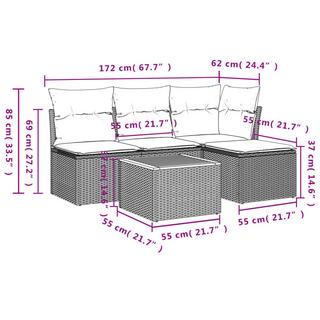 VidaXL Garten sofagarnitur poly-rattan  