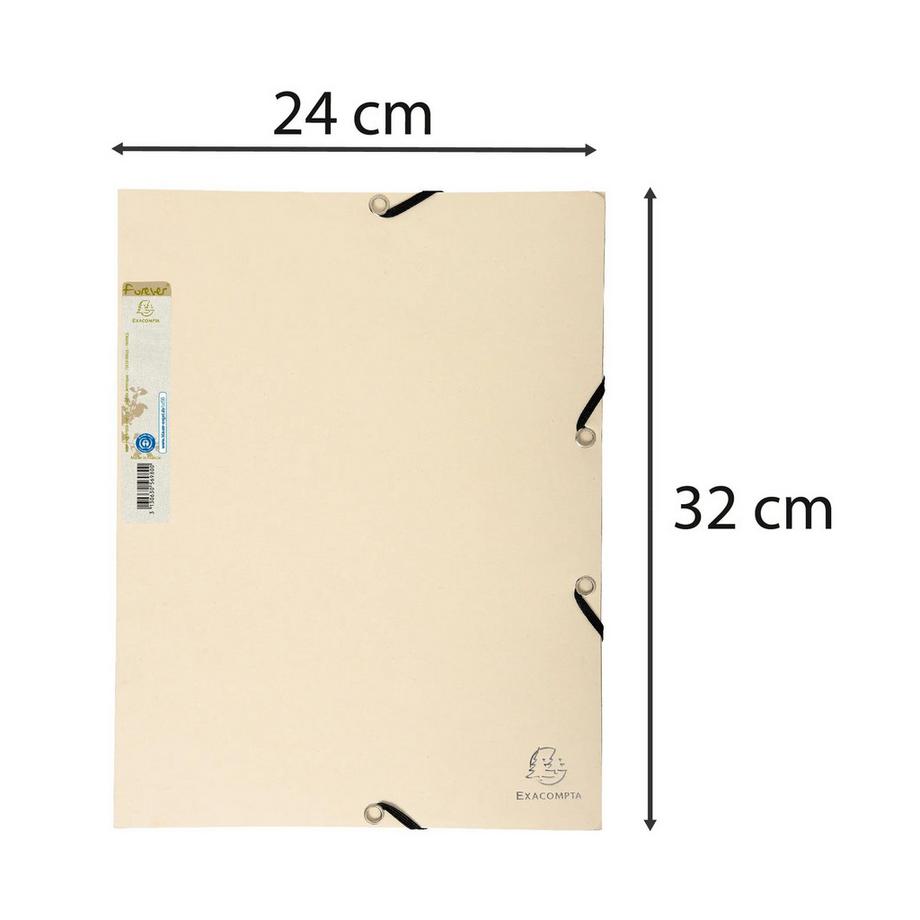 Exacompta Chemise 3 rabats à élastique carte recyclée 380g/m2 Forever - A4 - x 25  