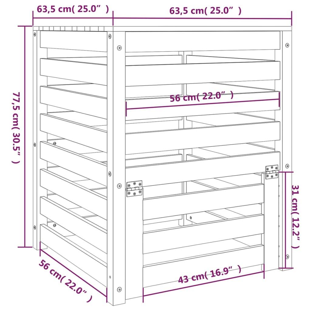 VidaXL  compostiera Legno di pino 