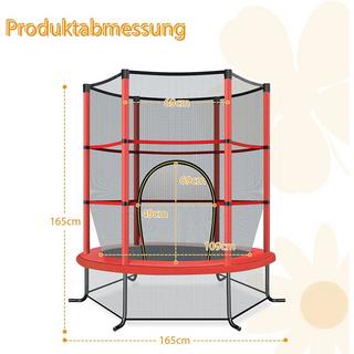 Northix  Trampolino da giardino Ø140 cm con rete di sicurezza il trampolino può sostenere fino a 135 kg per bambini dai 3 anni in su rosso 