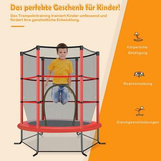 Northix  Trampolino da giardino Ø140 cm con rete di sicurezza il trampolino può sostenere fino a 135 kg per bambini dai 3 anni in su rosso 
