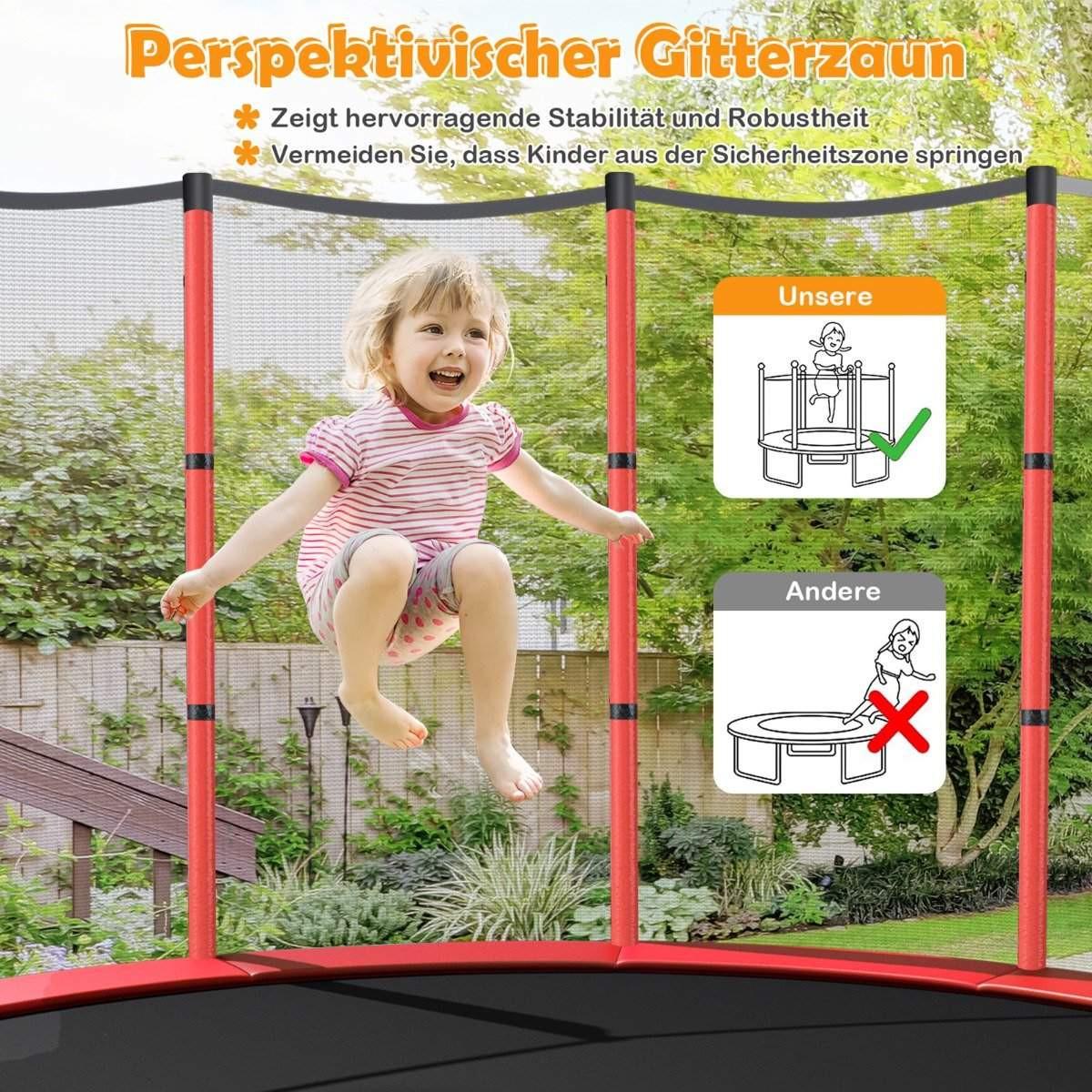 Northix  Trampolino da giardino Ø140 cm con rete di sicurezza il trampolino può sostenere fino a 135 kg per bambini dai 3 anni in su rosso 