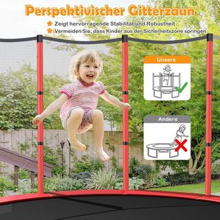Northix  Trampolino da giardino Ø140 cm con rete di sicurezza il trampolino può sostenere fino a 135 kg per bambini dai 3 anni in su rosso 