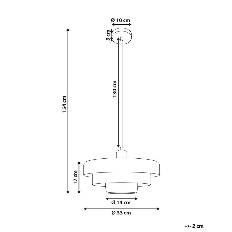Beliani Lampe suspension en Métal  KOLGA  