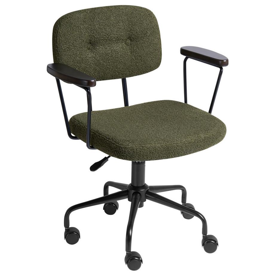 Beliani Chaise de bureau en Bouclé Rétro ALGERITA  