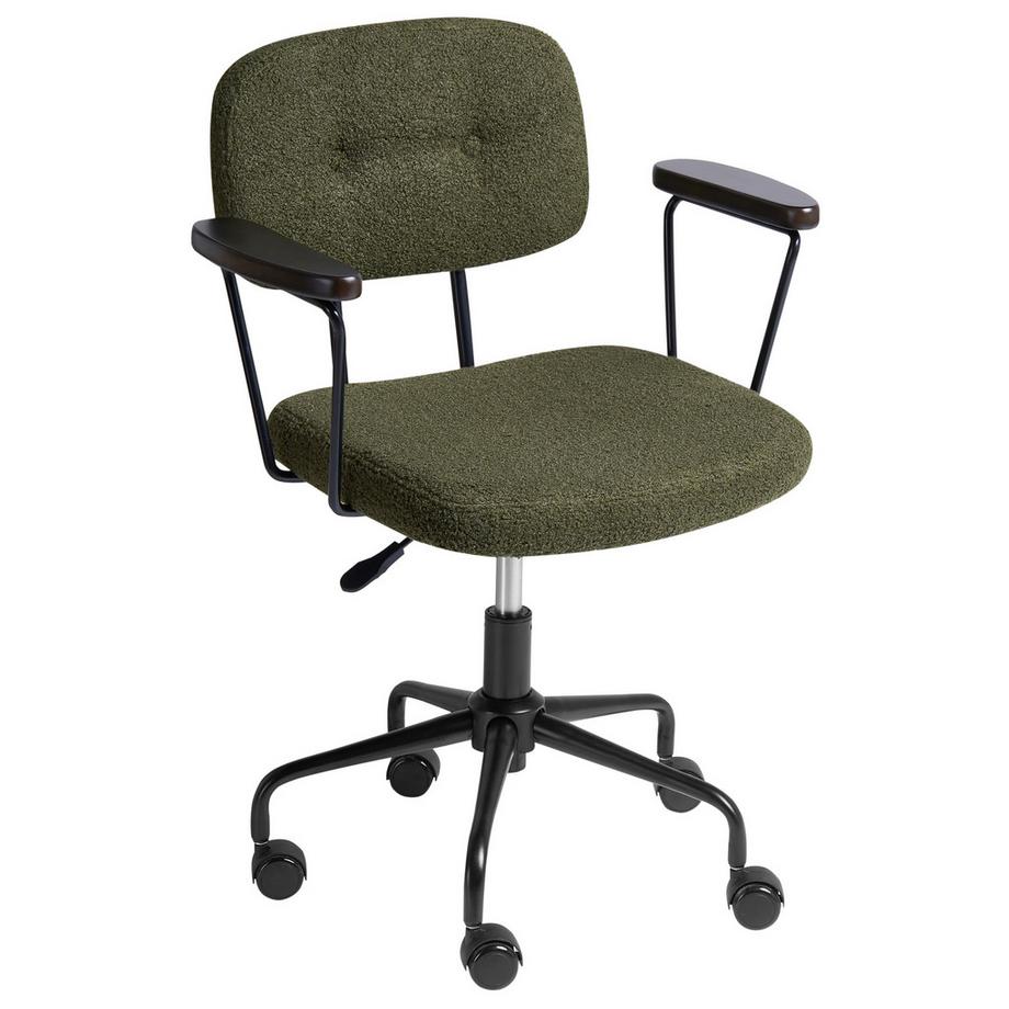 Beliani Chaise de bureau en Bouclé Rétro ALGERITA  