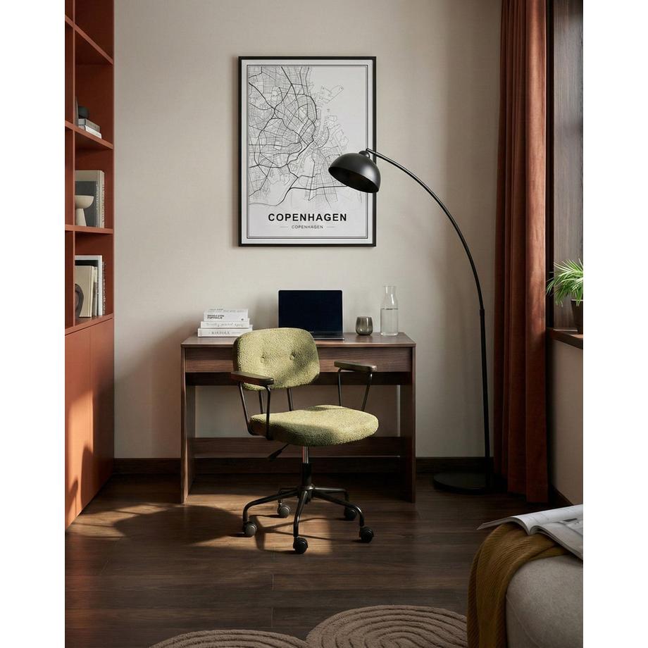 Beliani Chaise de bureau en Bouclé Rétro ALGERITA  