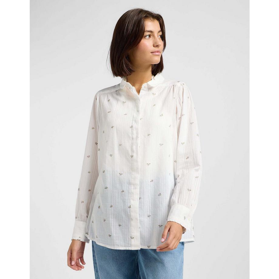 Chemise à manches longues Shirred Blouse