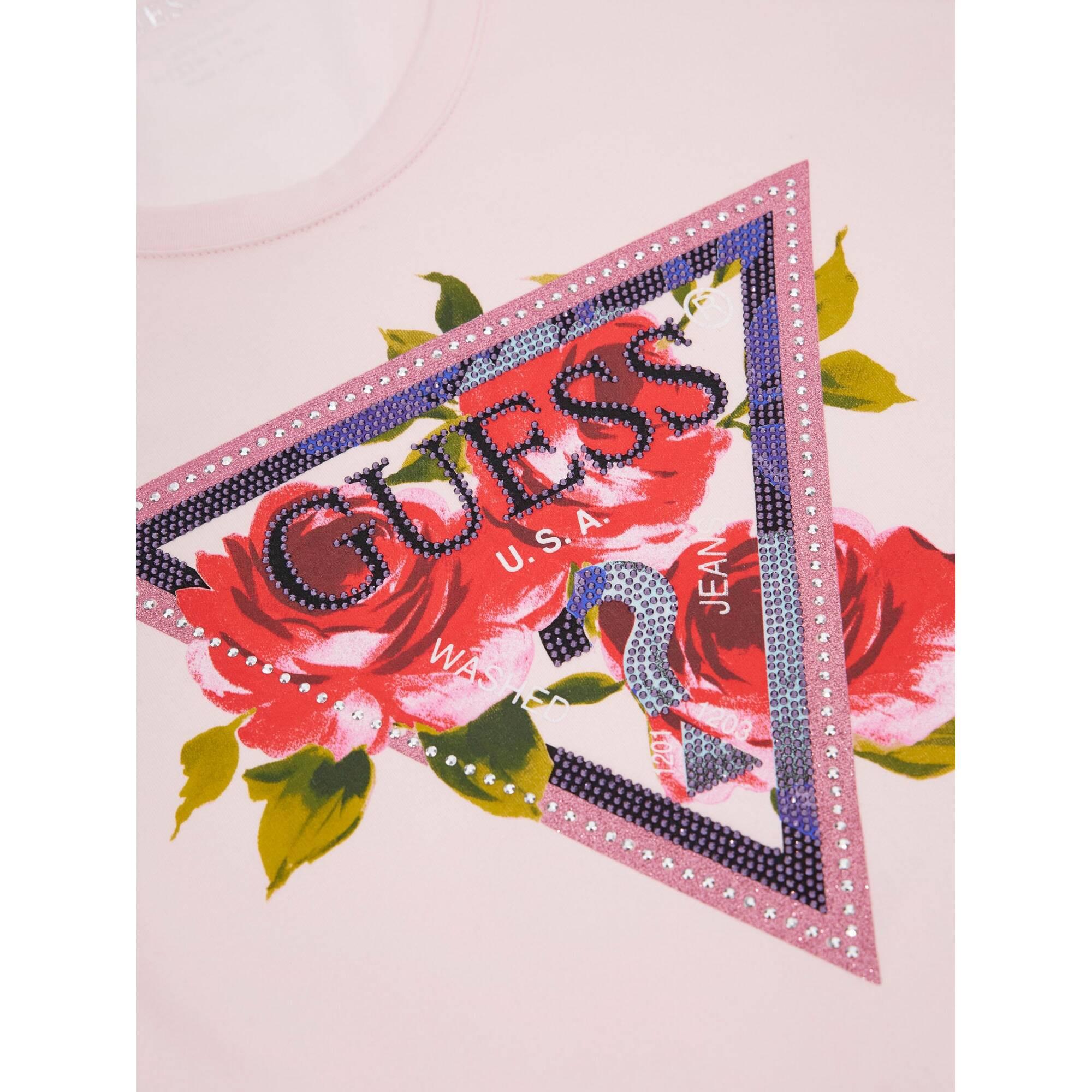 GUESS  t-shirt roses triange 