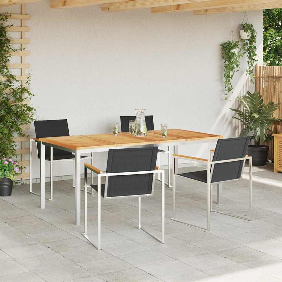 VidaXL Mobilier de jardin teck massif  