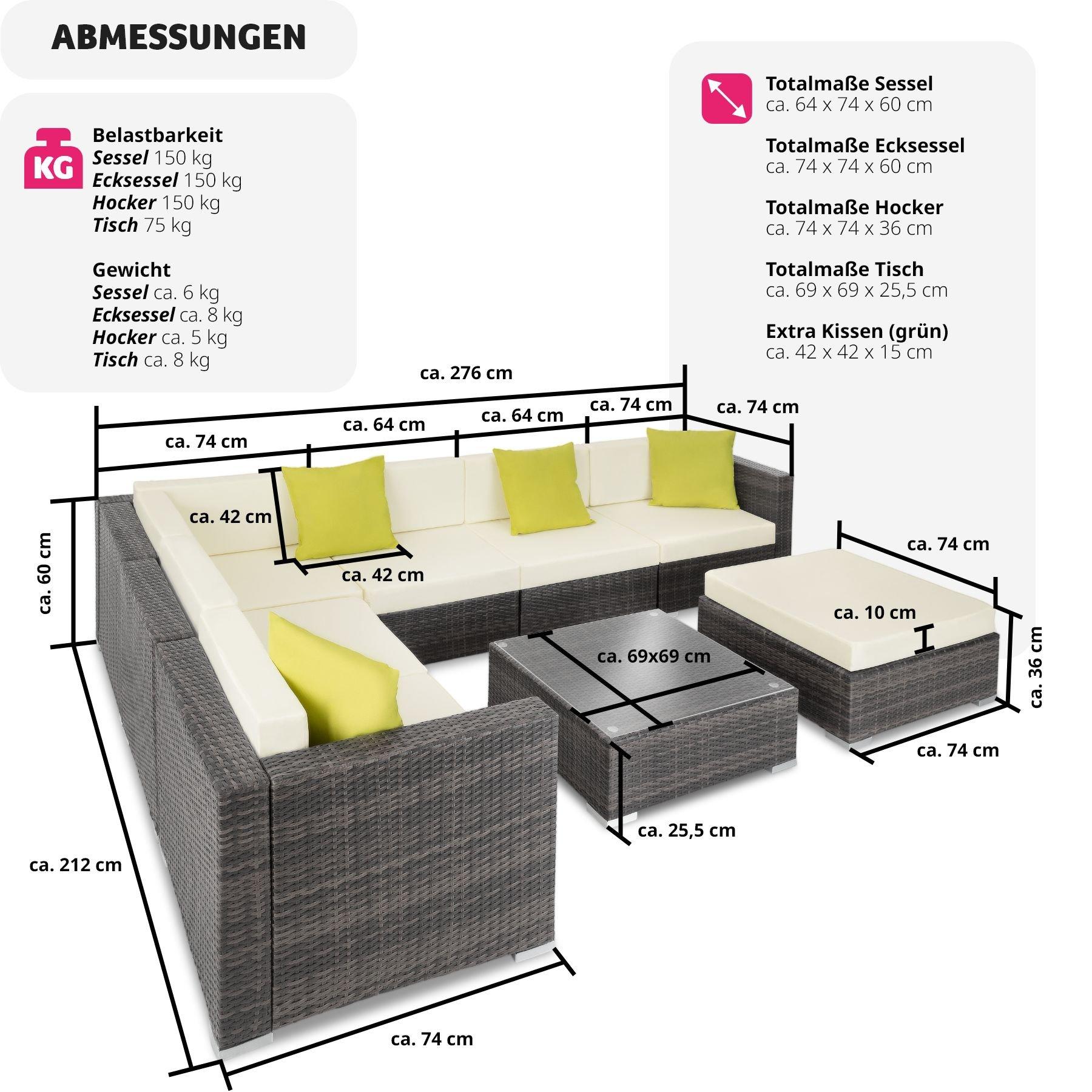Tectake Rattan Loungeset Marbella  