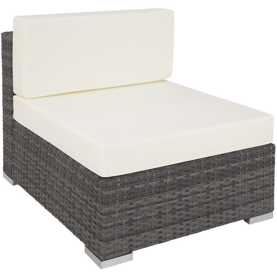 Tectake Aluminium Rattan Lounge Marbella wetterfest und UV-beständig Dicke der Polster 10 cm  