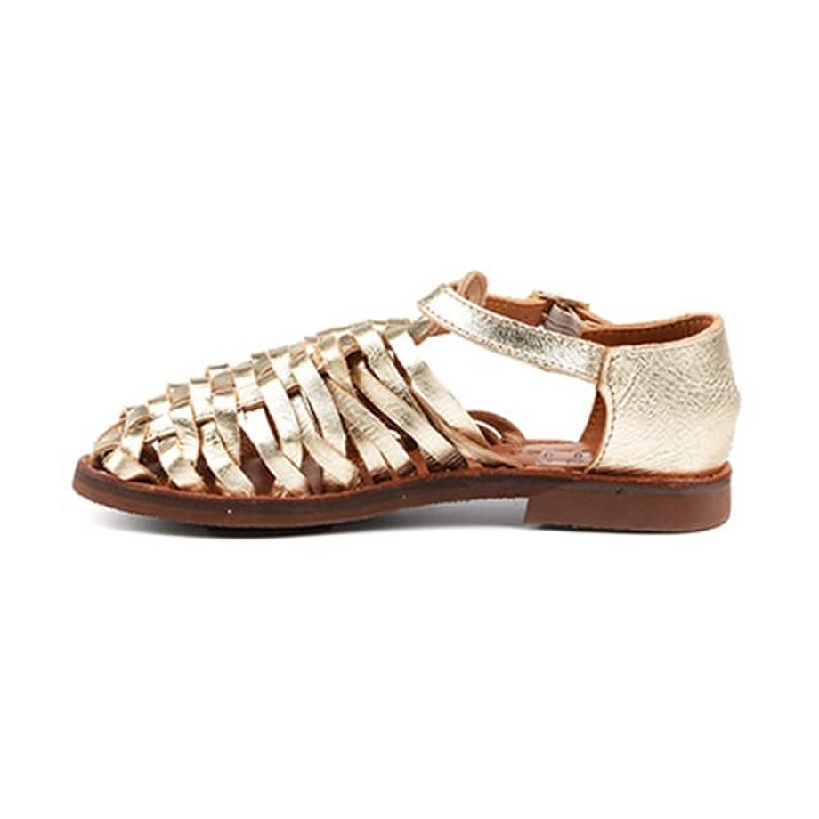 MAPACHE Medusa-37 Geflochtene Metallic-Leder Sandalen  