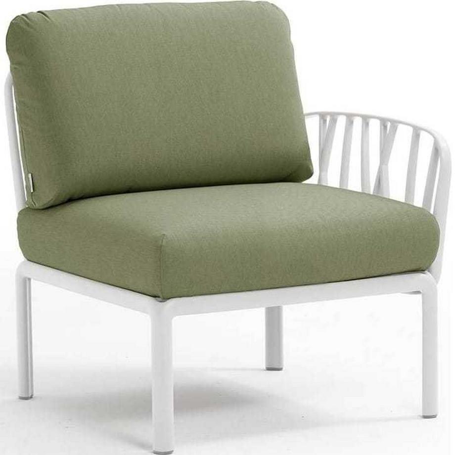 Salotto da giardino Komodo elemento terminale bianco verde
