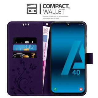 Cadorabo  Hülle für Samsung Galaxy A40 Blumen Design Magnetverschluss 