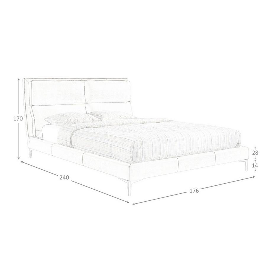 ANGEL CERDA Nerzfarbenes Kunstlederbett  