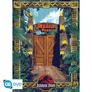 GB Eye Poster - Packung mit 2 - Jurassic Park - Set of 2 Chibi Posters - "Door" and "Dinosaurs".  